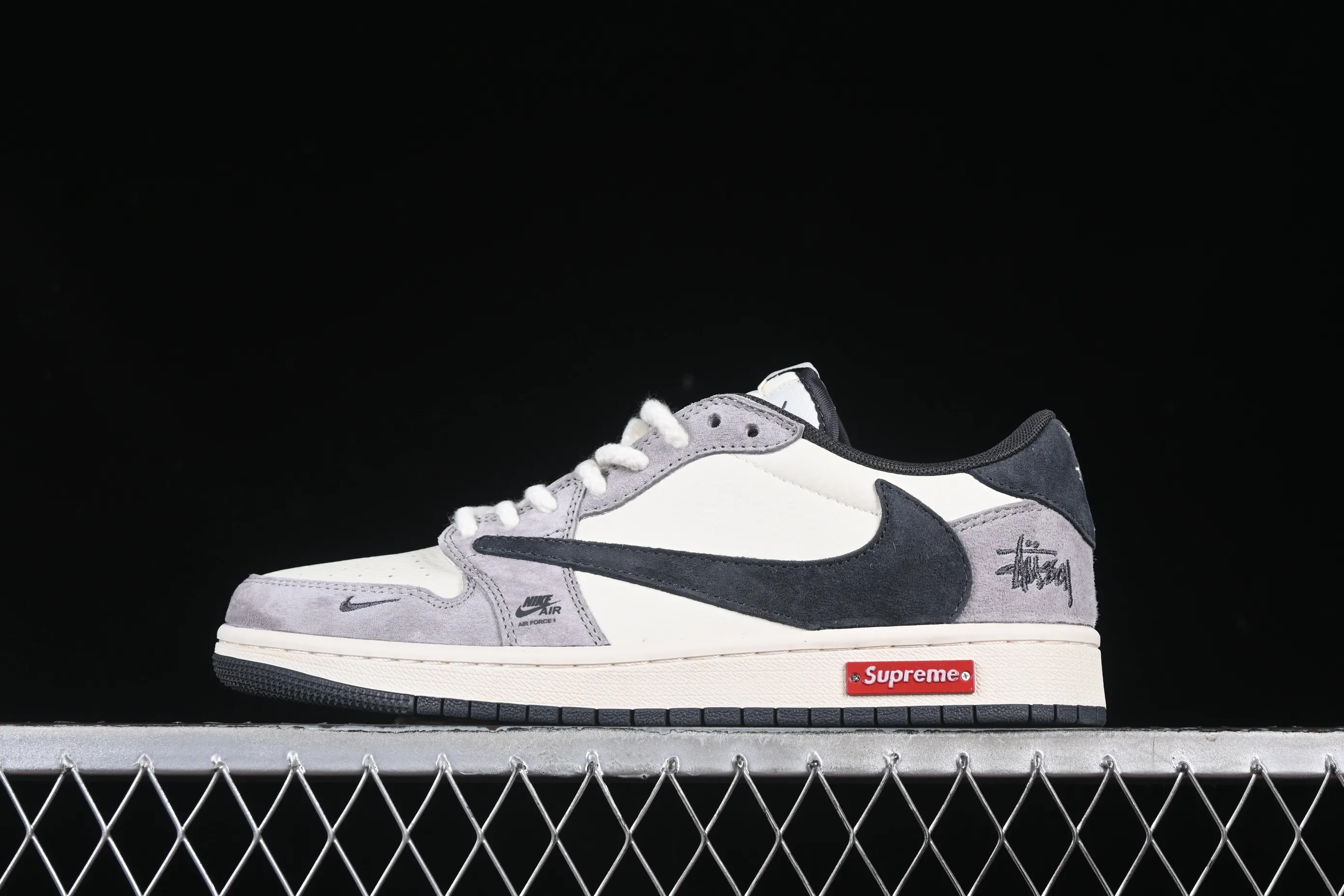 All categories Air Jordan Jordan series basketball shoes Air Jordan 1 Low High-end customized low-top sneakers Travis Scott x Fragment Design x Air Jordan 1 Low OG SP AJ1 Joe 1 Sup Stussi co-branded double spelled beige and red label low-top cultural casual sneakers SJ2068-140